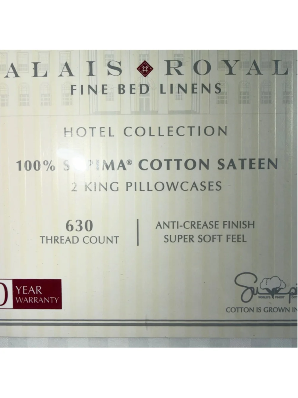 NIP Palais Royale Hotel Collection 100% Supima Cotton Pillowcases King 630TC
